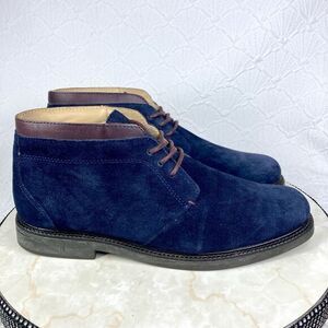 Sebago Chukka Boots Mens 9.5 Navy Blue Suede Leather Turner Lace Up Classic Shoe
